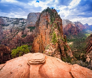 Skały, Kanion, Stan Utah, Stany Zjednoczone, Park Narodowy Zion, Angels Landing