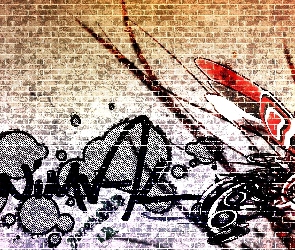 Mur, Cegła, Graffiti