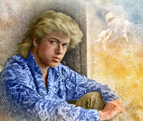 Mężczyzna, George Michael, Grafika 2D, Piosenkarz, Portret, Wham