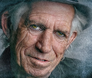 Mężczyzna, Keith Richards, Paintography, The Rolling Stones, Portret, Gitarzysta