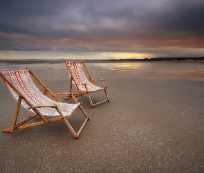 Plaża, Wakacje, Leżaki