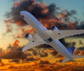 Grafika 2D, Chmury, Samolot Pasażerski