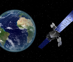 Grafika 3D, Satelita telekomunikacyjny Al Yah 3, Ziemia