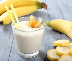 Szklanka, Banany, Koktajl, Bananowy