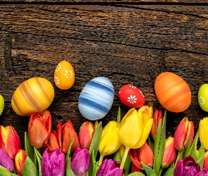 Wielkanoc, Tulipany, Pisanki, Dekoracja