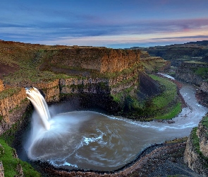 Stany Zjednoczone, Rzeka, Skały, Wodospad Palouse Falls, Stan Waszyngton