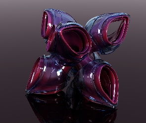 Fioletowa, Abstrakcja, Grafika 3D
