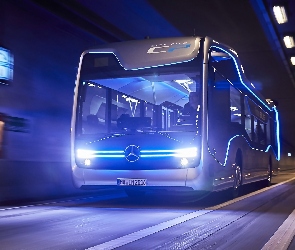 Noc, Tunel, 2016, Mercedes-Benz Future Bus, Autobus, Droga