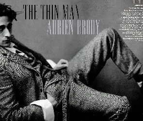 szary, garnitur, Adrien Brody