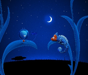 Spotkanie, Ufo, Noc, Kameleon