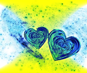 Serca, Grafika 2D, Niebieskie