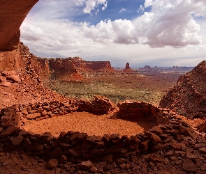 Stany Zjednoczone, Stan Utah, Skały, Kamienny krąg False Kiva, Kanion, Park Narodowy Canyonlands