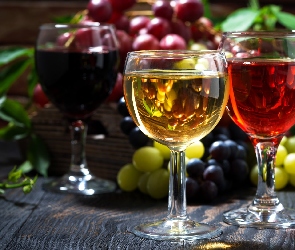 Kompozycja, Wino, Kieliszki, Kolorowe