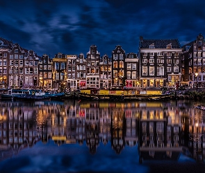 Holandia, Barki, Kamienice, Amsterdam