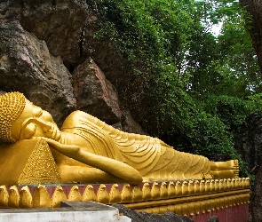 Laos, Budda, Posąg, Louangphrabang