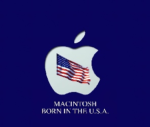 Apple, amerykańska, jabłko, flaga, grafika
