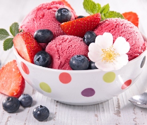 Truskawki, Borówki, Lody, Owocowe