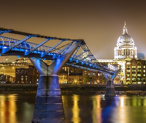 Anglia, Katedra św. Pawła, Most Millennium Bridge, Rzeka Tamiza, Londyn