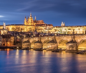 Praga, Rzeka, Zamek na Hradczanach, Most Karola, Czechy