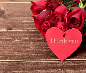 Róże, Serce, Podziękowanie