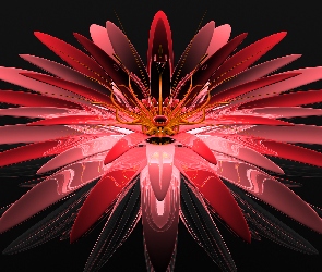 Grafika 3D, Kwiat, Czerwony