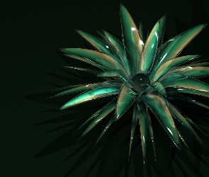 Zielony, Kwiat, Grafika 3D