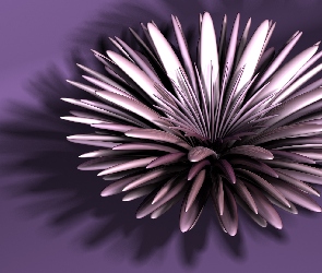 Kwiat, Fioletowe tło, Grafika 3D