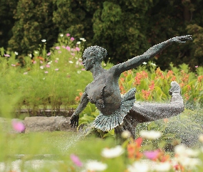 Polska, Tańcząca baletnica, Ogród Botaniczny, Fontanna, Poznań