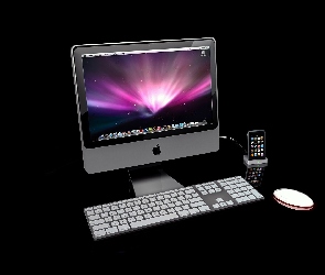 Monitor, Telefon, Myszka, Klawiatura, Sprzęt komputerowy
