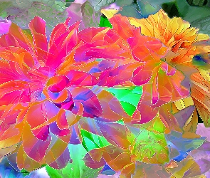 Kolorowe, Fractalius, Kwiaty