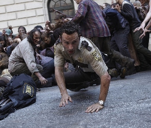 Serial, The Walking Dead, Zombie Andrew Lincoln, Rick Grimes, Andrew Lincoln, Żywe trupy
