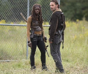 The Walking Dead, Serial, Danai Gurira, Rick Grimes, Andrew Lincoln, Michonne, Żywe trupy