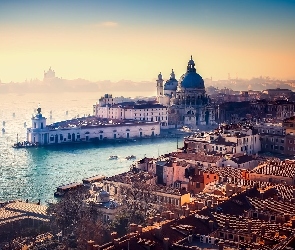 Bazylika Santa Maria della Salute, Kanał Canal Grande, Włochy, Wenecja