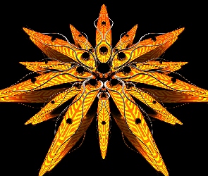 Grafika 3D, Kwiat, Pomarańczowy