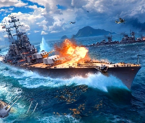 Morze, Ogień, Wojenne, Okręty, World of Warships