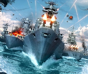 Wojenne, Okręty, World of Warships, Morze
