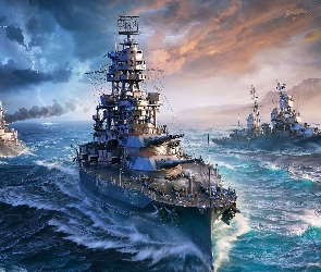 World of Warships, Gra, Okręty, Morze