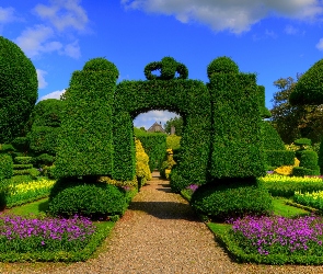 Levens Hall, Ogród, Anglia, Wielka Brytania, Kumbria, Kendal