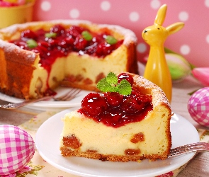 Figurka, Pisanki, Sernik, Zajączek, Jajka, Wielkanoc, Ciasto