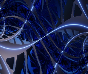 Abstrakcja, Grafika 3D, Niebieska
