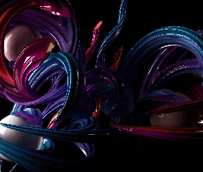 Abstrakcja, Fiolety, Grafika 3D
