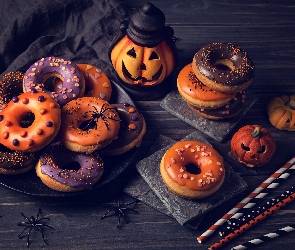 Donuty, Halloween, Pączki