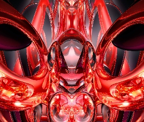 Grafika 3D, Abstrakcja, Czerwona