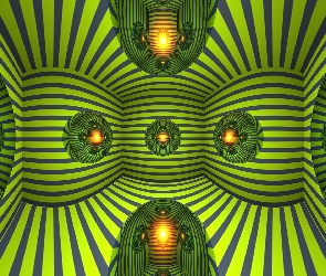 Zielona, Abstrakcja, Grafika 3D