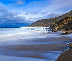 Skały, Plaża, Kalifornia, Stany Zjednoczone, Monterey, Morze