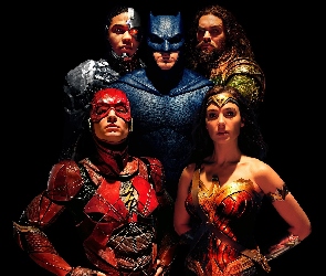 Justice League, Ben Affleck - Batman, Film, Ray Fisher - Cyborg, Ezra Miller - Flash, Liga Sprawiedliwości, Gal Gadot - Wonder Woman, Jason Momoa - Aquaman