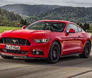 Czerwony, 2015, Ford Mustang
