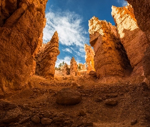 Stan Utah, Stany Zjednoczone, Navajo Loop Trail, Kanion, Skały, Szlak Navajo Loop, Park Narodowy Bryce Canyon