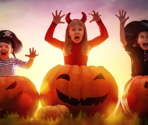 Halloween, Dynie, Dzieci