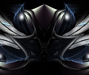 Grafika 3D, Abstrakcja, Czarno-niebieska